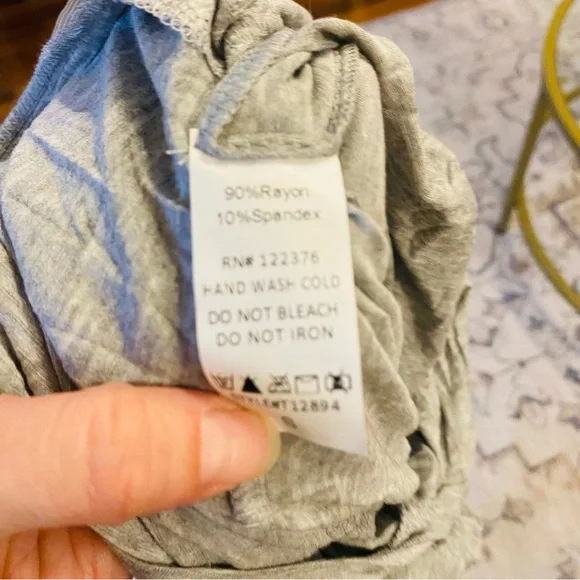 ⭐️ MUSTARD SEED NWT Gray Short Sleeve Tie Front Jumpsuit - Picture 6 of 6